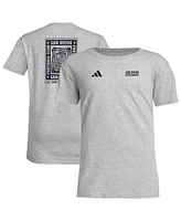 Adidas Big Boys and Girls Gray San Diego Fc Local Wrap T-Shirt