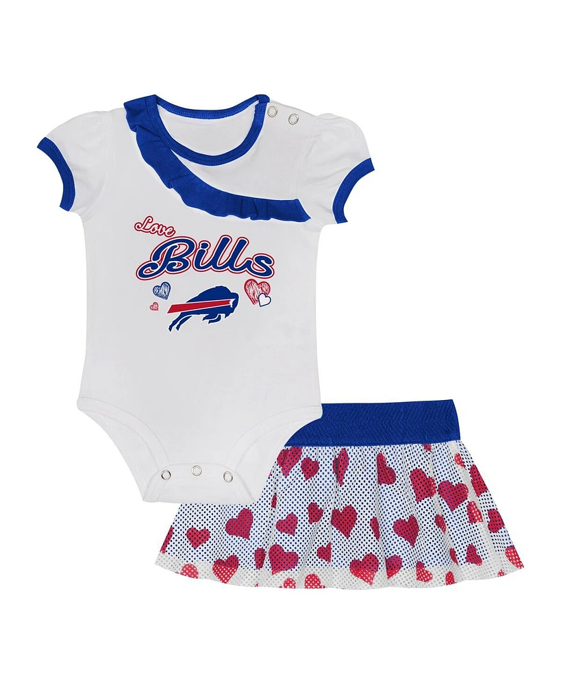 Outerstuff Baby Boys and Girls 3-Pack Buffalo Bills Love My Team Bodysuit Skirt Set