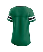 Fanatics Women's Kelly Green Dallas Stars Iconic Athena Lace-Up T-Shirt