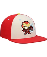 Lids Big Boys and Girls Cream Iron Man Chibi Glow-in-the-Dark Snapback Hat