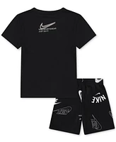 Nike Little Kids Club Brand Energy T-Shirt & Shorts, 2 Piece Set