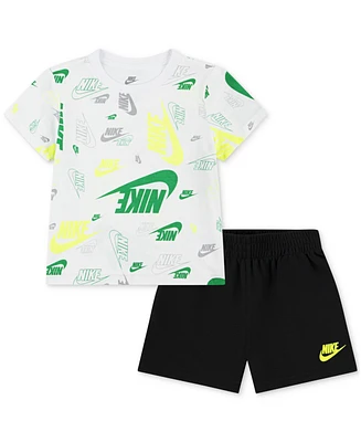 Nike Toddler Printed T-Shirt & Lightweight French Terry Shorts, 2 Piece Set