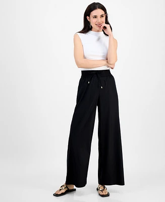 I.n.c. International Concepts Petite High-Rise Wide-Leg Pants, Exclusively at Macy's