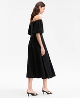 I.n.c. International Concepts Women's On/Off-The-Shoulder Puff-Sleeve Midi Dress, Exclusively at Macy's