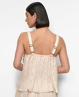 Dkny Women's Crushed Crease Smocked Sleeveless Top