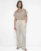 Dkny Women's Tie-Front Wide-Leg Pants