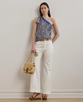 Lauren Ralph Women's Paisley Twill One-Shoulder Blouse