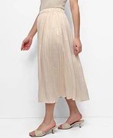 Dkny Women's Crushed Crease Pull-On Midi Skirt
