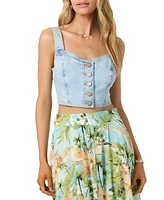 O'Neill Juniors' Delphina Cotton-Blend Sweetheart Skimmer Top
