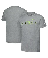 Nike 3BRAND by Russell Wilson Big Boys and Girls Gray Wordmark T-Shirt