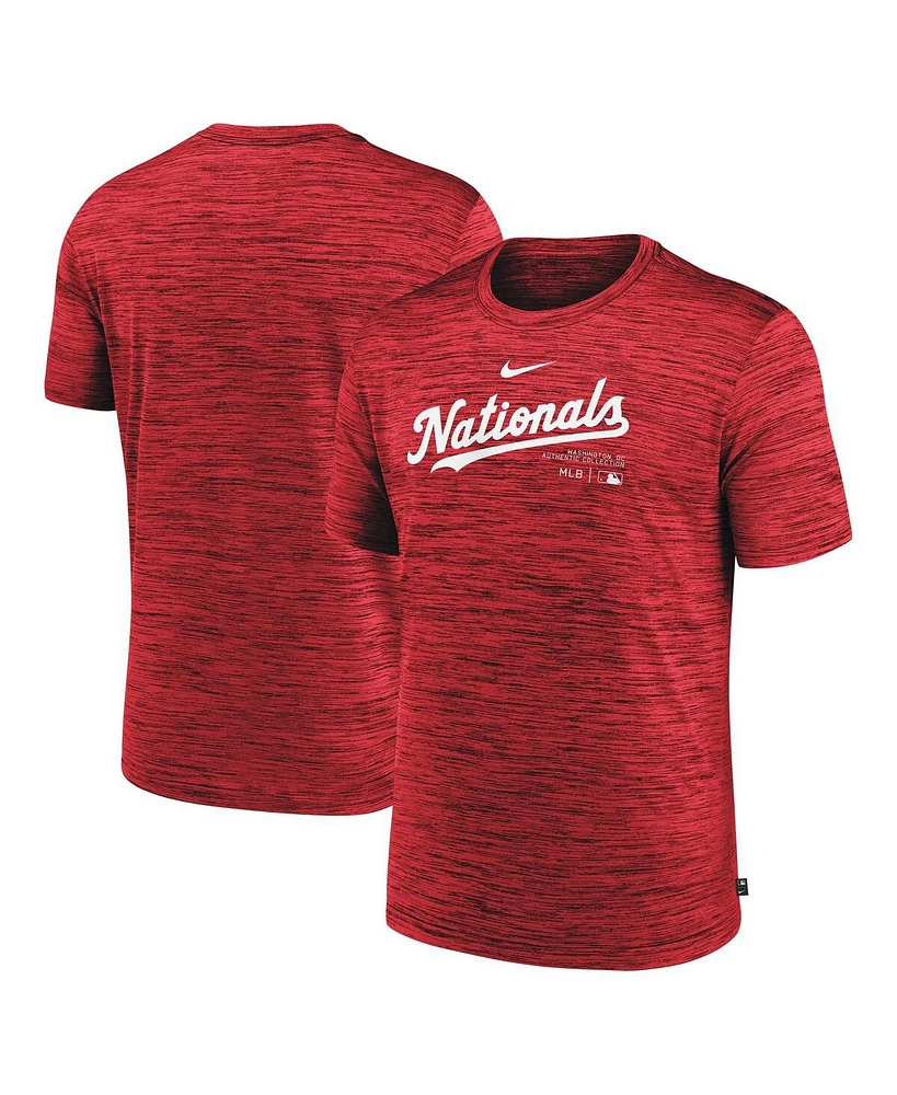 Nike Men's Red Washington Nationals Authentic Collection Velocity Performance Practice T-Shirt