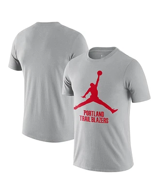 Jordan Men's Silver Portland Trail Blazers Essential Jumpman T-Shirt