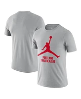 Jordan Men's Silver Portland Trail Blazers Essential Jumpman T-Shirt