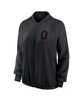 Nike Women's Black Ohio State Buckeyes Raglan Full-Zip Bomber Jacket