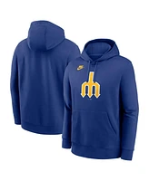 Nike Men's Royal Seattle Mariners Cooperstown Collection Logo Club Pullover Hoodie