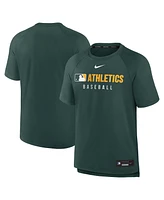 Nike Men's Green Athletics Authentic Collection Pregame Raglan Performance T-Shirt