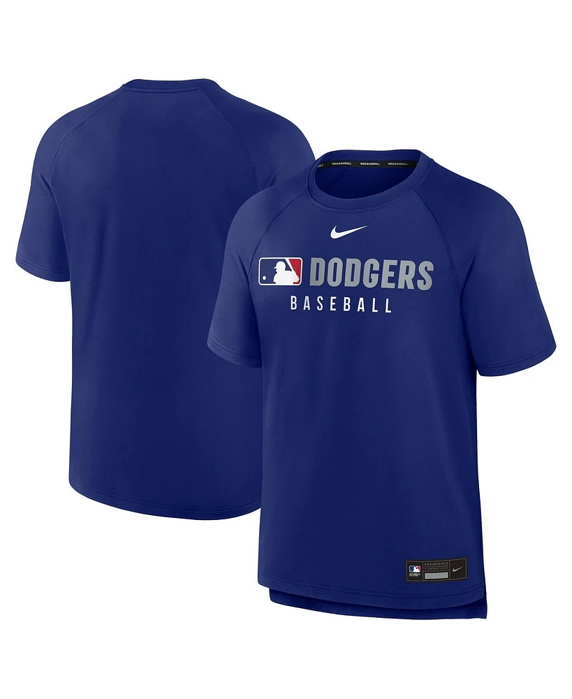 Nike Men's Royal Los Angeles Dodgers Authentic Collection Pregame Raglan Performance T-Shirt