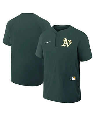 Nike Men's Green Athletics Authentic Collection Raglan Short Sleeve Windshirt
