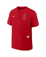 Nike Men's Red Los Angeles Angels Authentic Collection Raglan Short Sleeve Windshirt