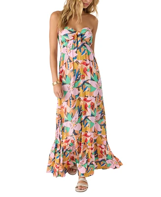 O'Neill Juniors' Isadora Printed Strapless Maxi Dress