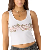 O'Neill Juniors' Flora Cotton Graphic Cropped Tank Top