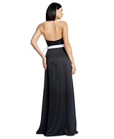 Dress the Population Women's Athene Strapless Bow-Trim Gown