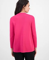 Ak Anne Klein Petite Long-Sleeve Open-Front Cardigan