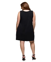 24seven Comfort Apparel Plus Sleeveless Mini Shift Dress