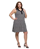 24seven Comfort Apparel Plus Sleeveless Collared Mini Dress