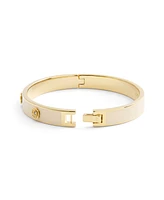 Coach Signature Faux Stone Tea Rose Enamel Bangle Boxed Bracelet