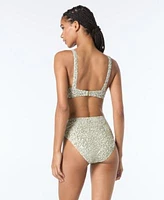 Michael Michael Kors Womens U Neck Bikini Top High Waist Bottoms