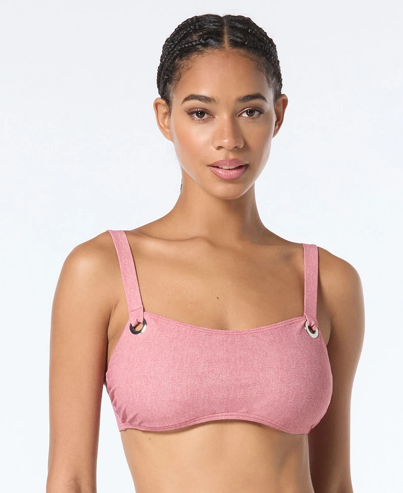 Michael Kors Women's Grommet Square-Neck Bikini Top