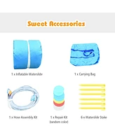 Inflatable Water Slide Crab Dual Slide Bounce House Splash Pool with 950W Blower