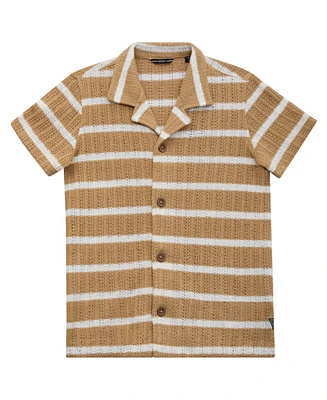 Guess Big Boys Textured Knit Button Down Shirt