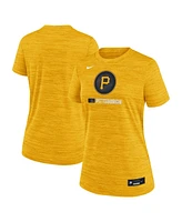 Nike Women's Gold Pittsburgh Pirates Authentic Collection City Connect Velocity Performance T-Shirt