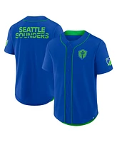 Fanatics Men's Blue Seattle Sounders Fc Injury Time Baseball Jersey