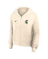 Nike Women's Cream Michigan State Spartans Chill Midi Full-Zip Hoodie