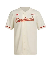 Adidas Men's Cream Louisville Cardinals Replica Baseball Jersey