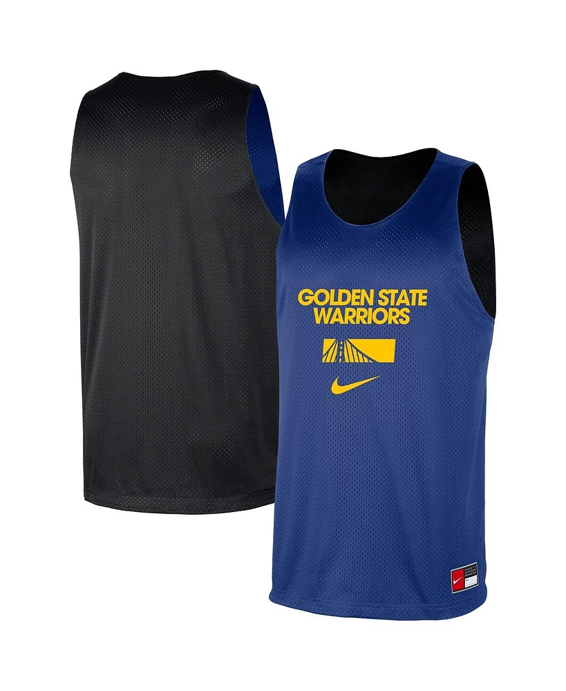 Nike Men's Royal/Black Golden State Warriors Courtside Reversible Mesh Practice Jersey