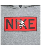 Nike 3BRAND by Russell Wilson Big Boys and Girls Gray Plate Logo Raglan Pullover Hoodie