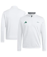 Adidas Men's White Miami Hurricanes Elevated Quarter-Zip Jacket