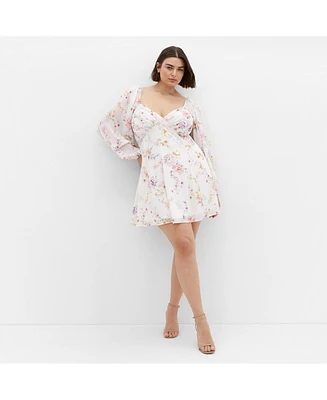 City Chic Plus Size Flirty Floral Dress