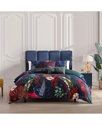 Bebejan Paradise Bedding 100% Cotton Sateen 5 Piece Queen Size Reversible Comforter Set
