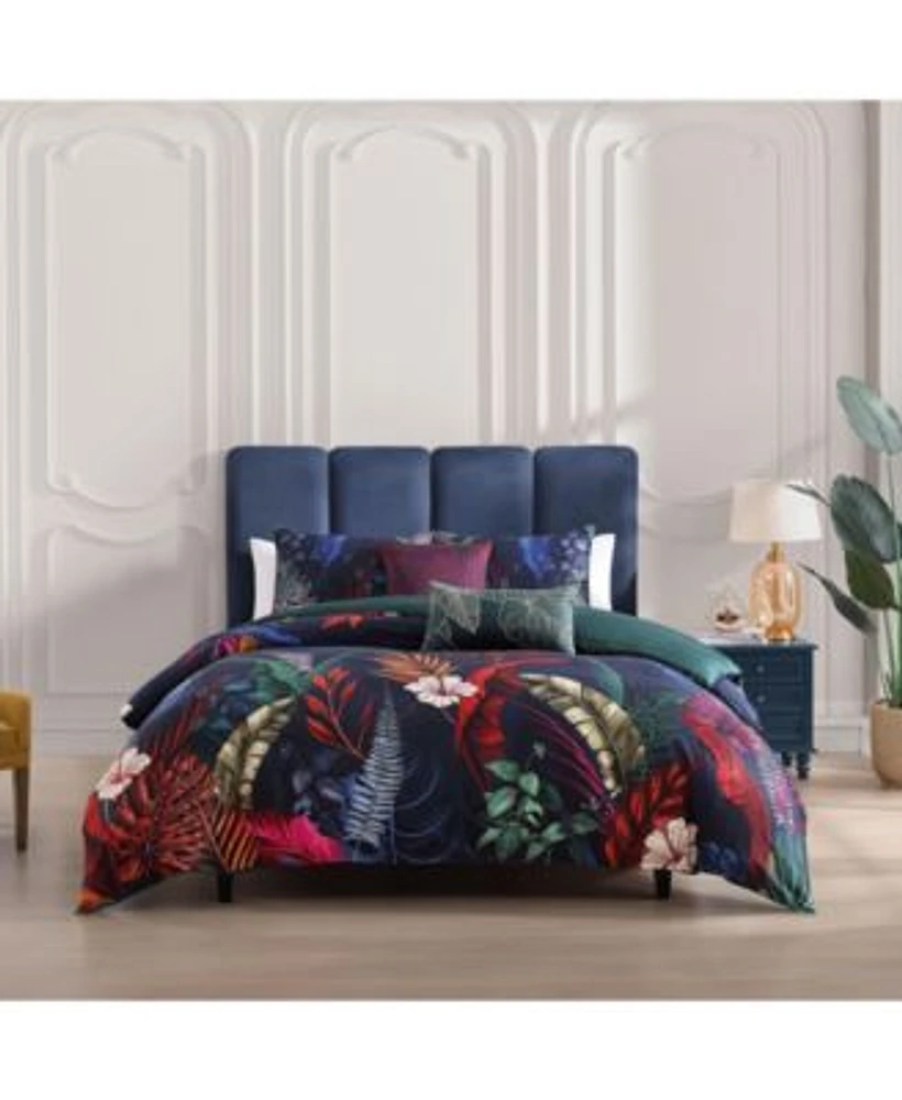 Bebejan Paradise Bedding 100 Cotton Sateen 5 Piece Reversible Comforter Set