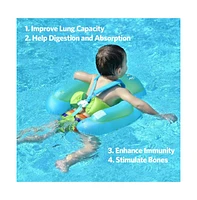 Baby Pool Float with Canopy Baby Float Infant Swimming Float Sun Protection Skin-Friendly Blue