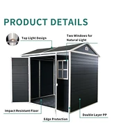 Mondawe 8x6ft Outdoor Storage Shed with Floor and 2 Windows