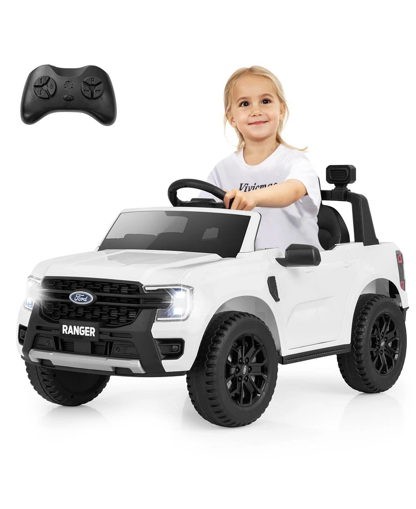 Officially Licensed Ford Ranger 12V Kids Ride-On Car with Remote Control and Bluetooth Music