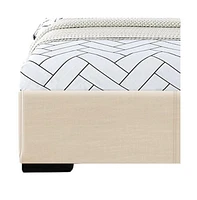 Faux Leather Bed Frame with Upholstered Headboard – Solid & Manufactured Wood