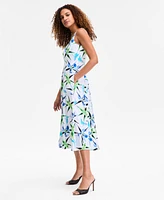 I.n.c. International Concepts Women's Printed Square-Neck Midi Dress, Exclusively at Macy's