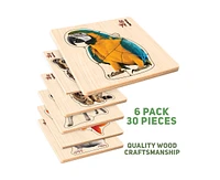Quokka 6XSET Realistic Wooden Montessori Puzzles for Toddlers Ages 1-3